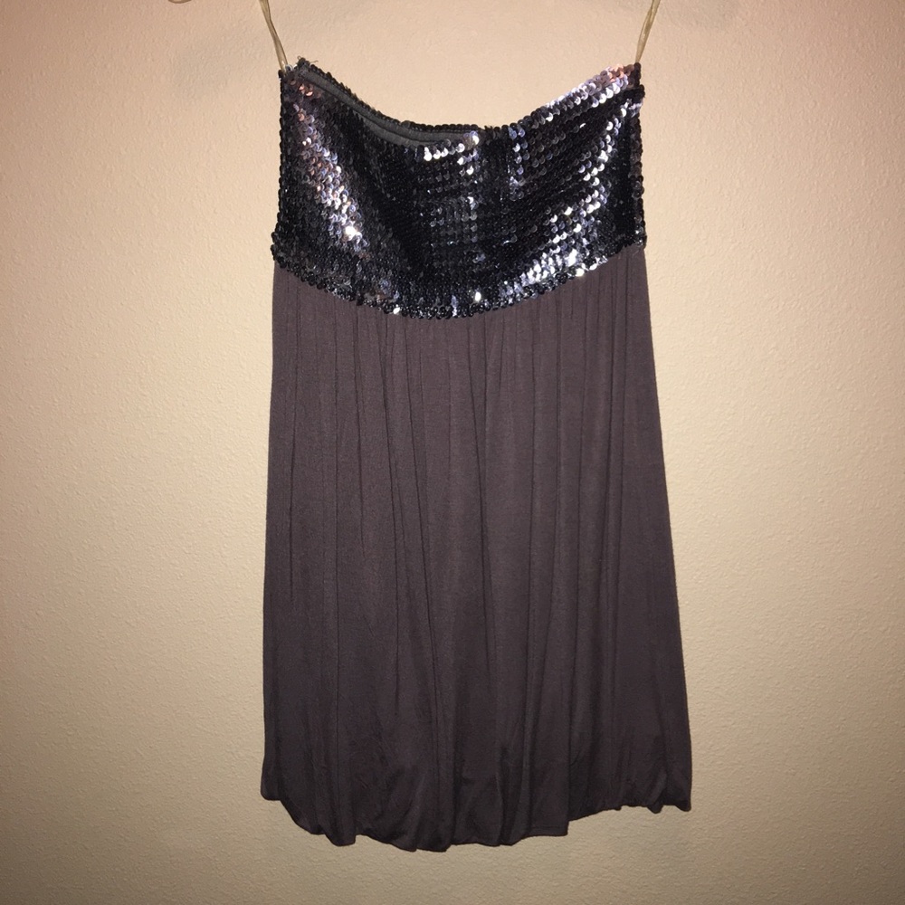 Strapless Sequined Mini Dress