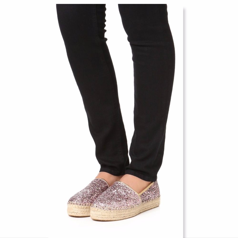 [sold]New KATE SPADE Rose Glitter Espadrille Flats - Picture 3 of 8