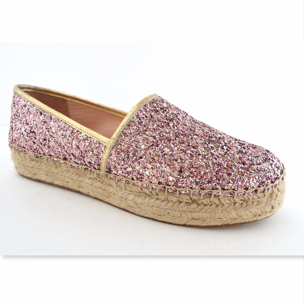 [sold]New KATE SPADE Rose Glitter Espadrille Flats - Picture 2 of 8