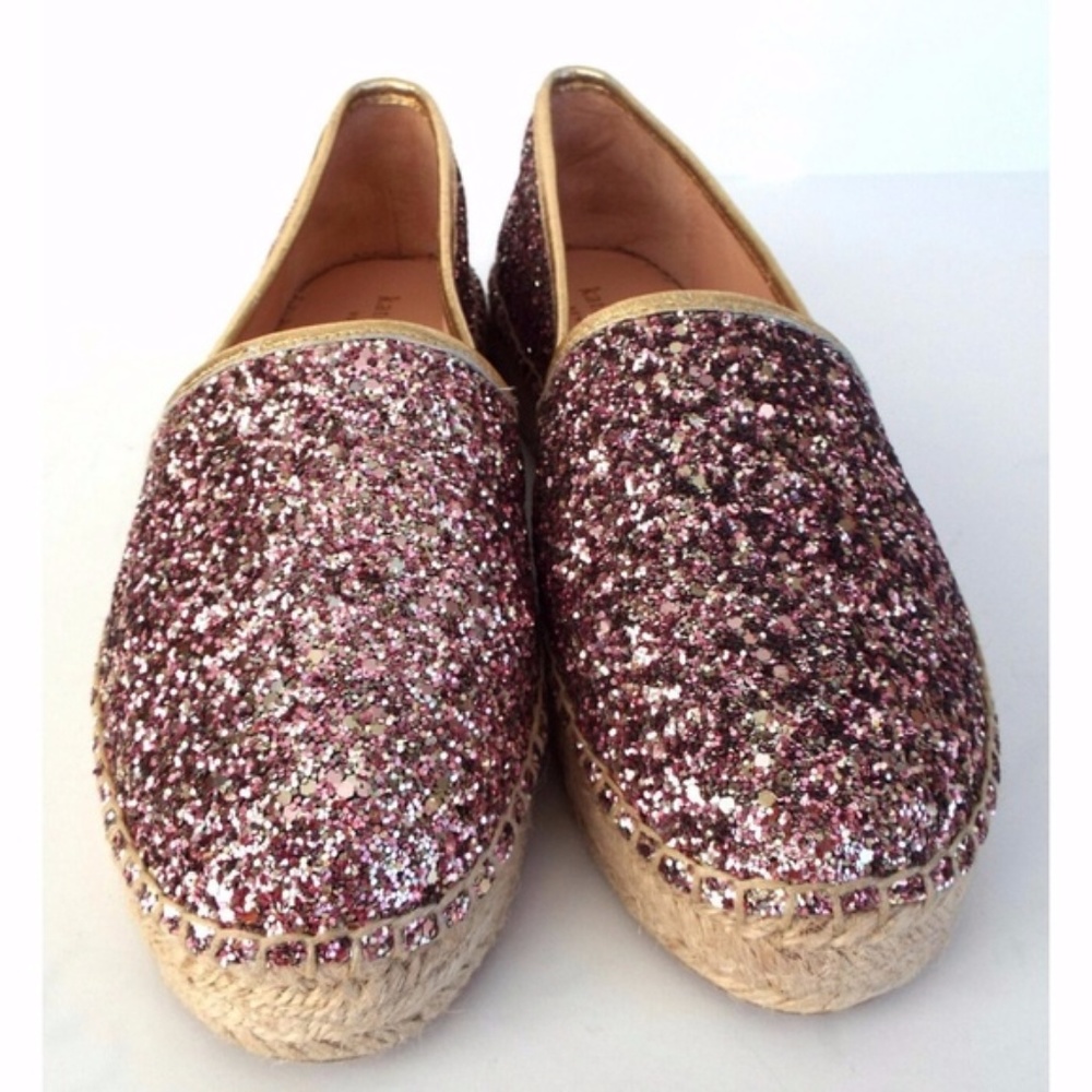 [sold]New KATE SPADE Rose Glitter Espadrille Flats - Picture 5 of 8