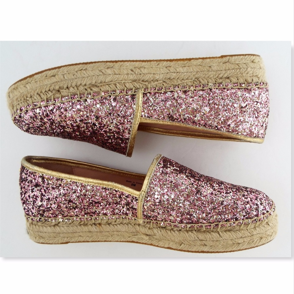 [sold]New KATE SPADE Rose Glitter Espadrille Flats - Picture 6 of 8