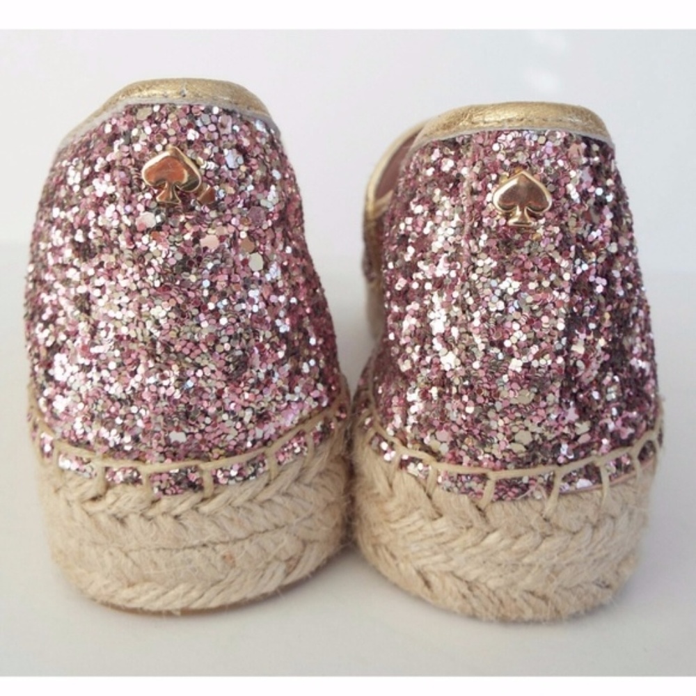 [sold]New KATE SPADE Rose Glitter Espadrille Flats - Picture 4 of 8
