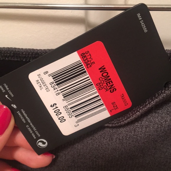 Nike black and grey long leggings large new - Picture 5 of 5