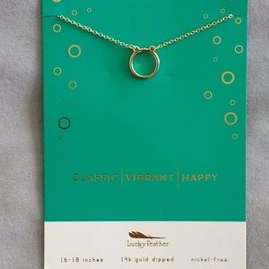 NWT 14kt gold-dipped circle pendant necklace