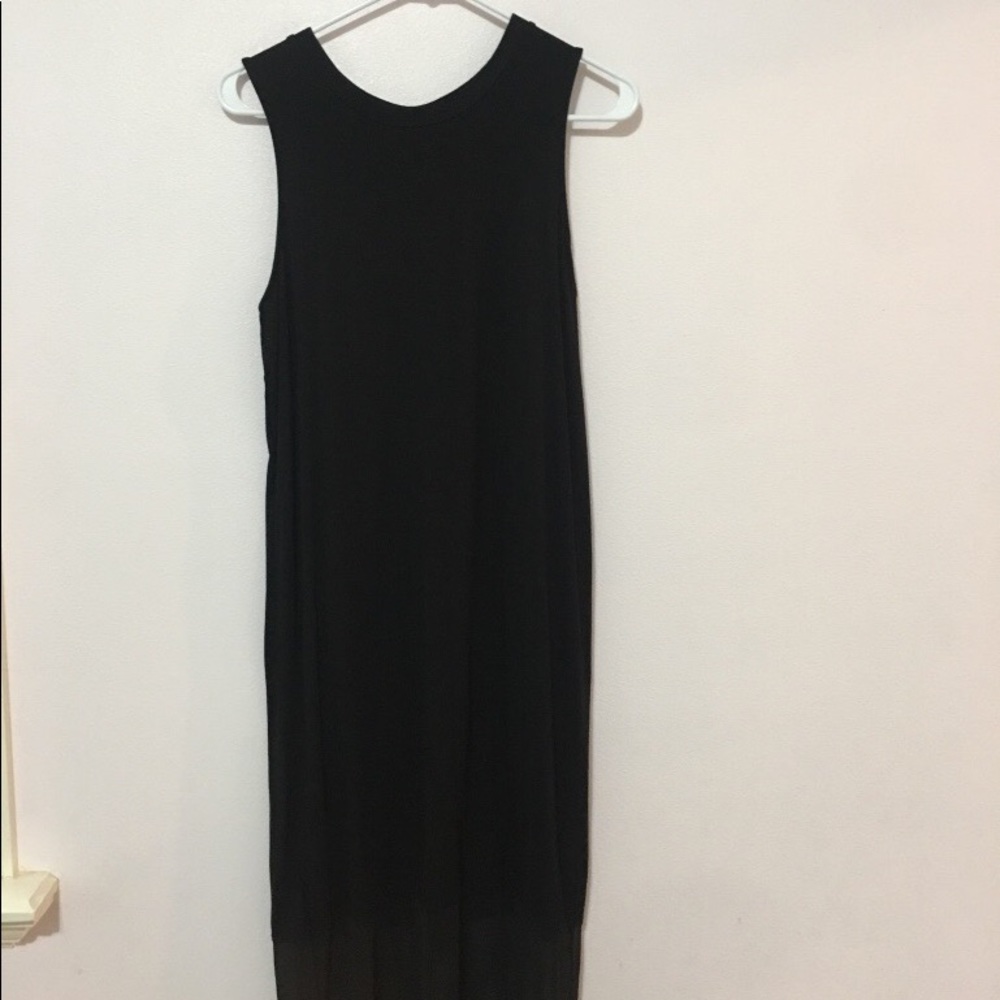 Bodycon black sheer bottom dress
