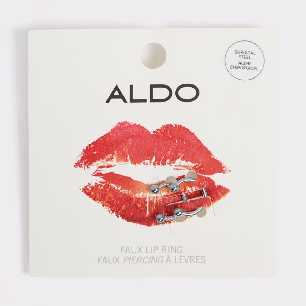 Aldo Faux Lip/Nose Ring Silver Surgical Steel