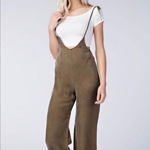 Olive overall jumpsuit