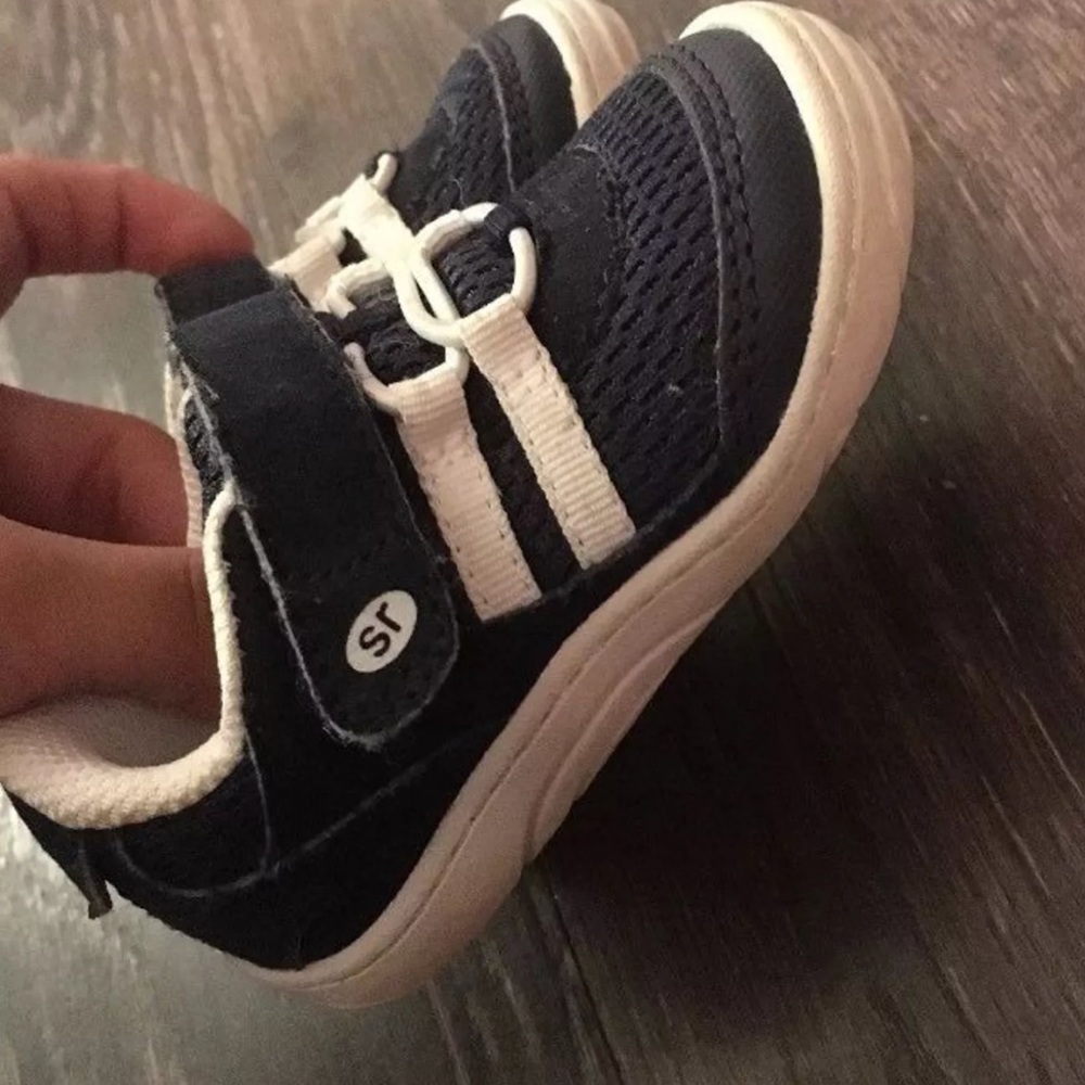Stride rite gently worn blue and white sneakers