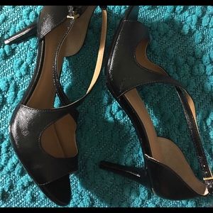 Calvin Klein Black Peep Toe Strappy Heels