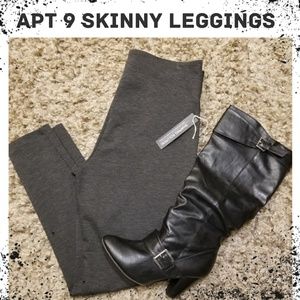 NWT- Skinny Gray Leggings Apt 9