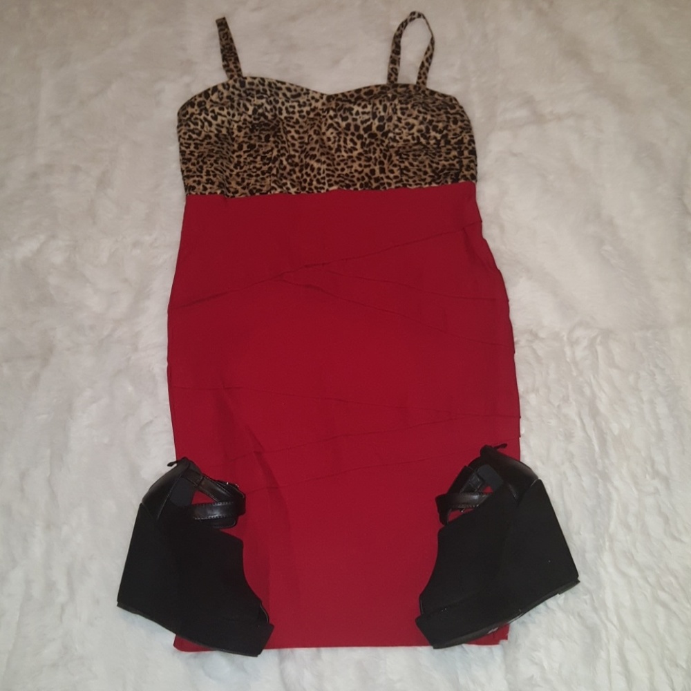 Torrid Leopard Sweetheart Splice Dress