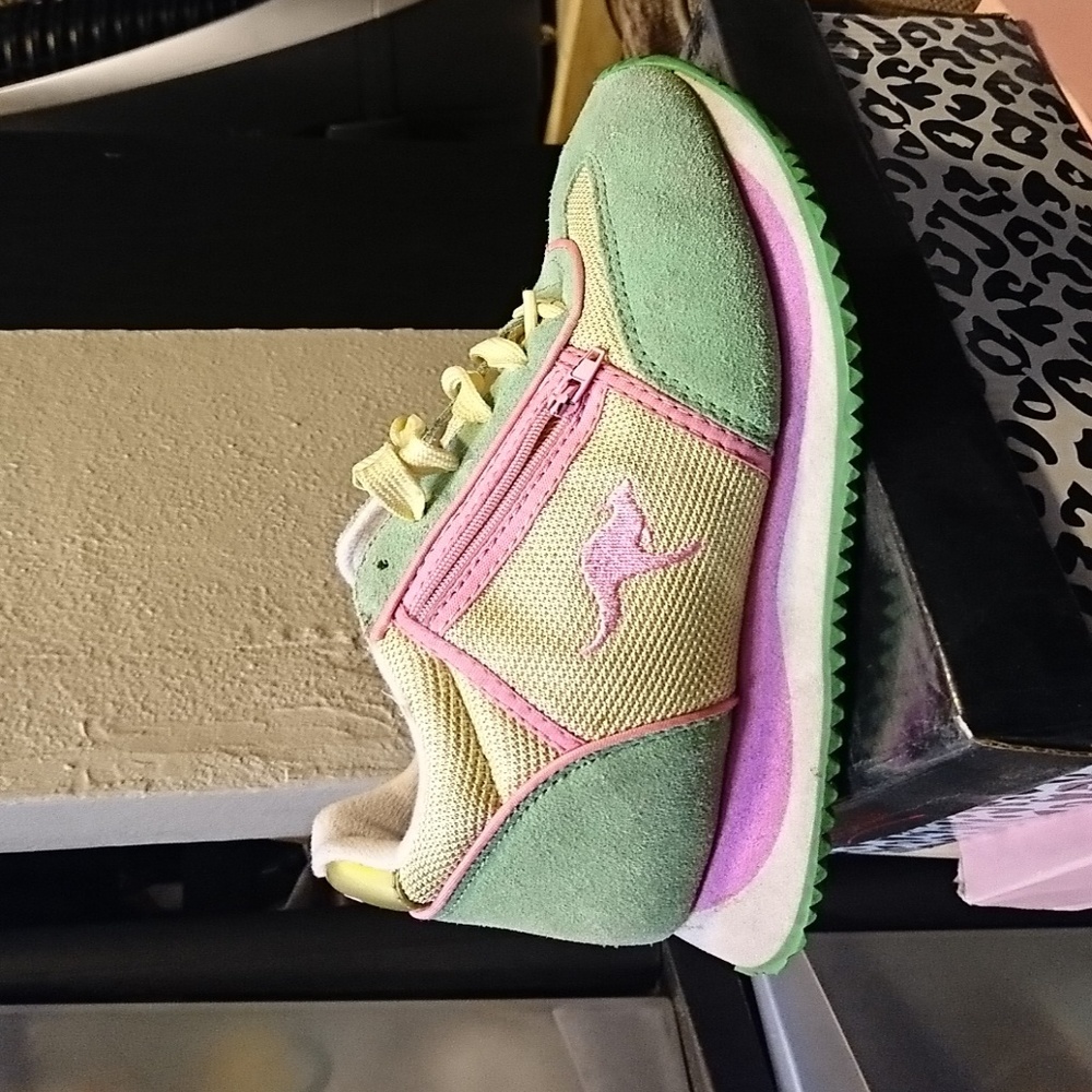 Green, Pink and Yellow Kangaroo Sneaker