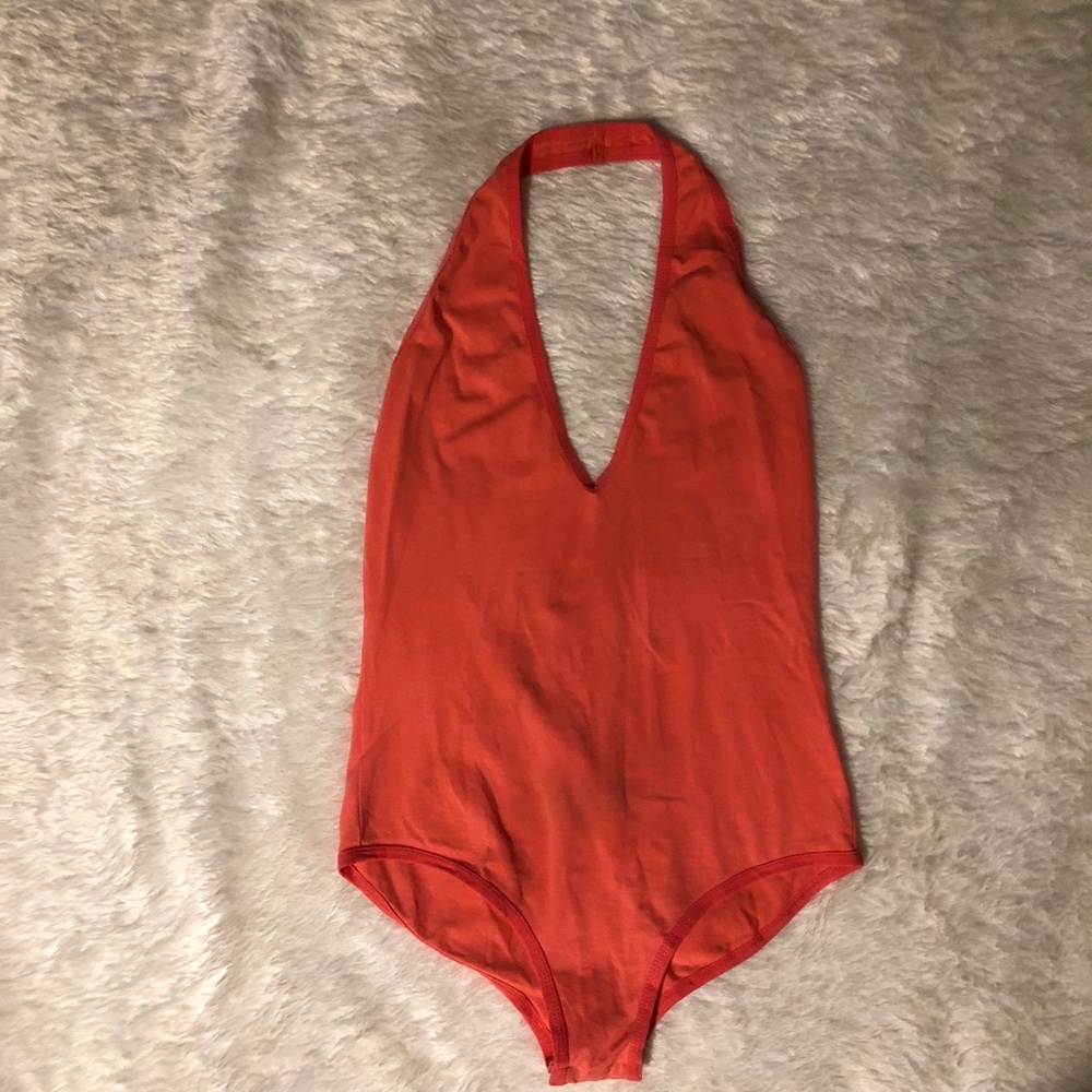 Pinky Peach Body-con Black-less BodySuit