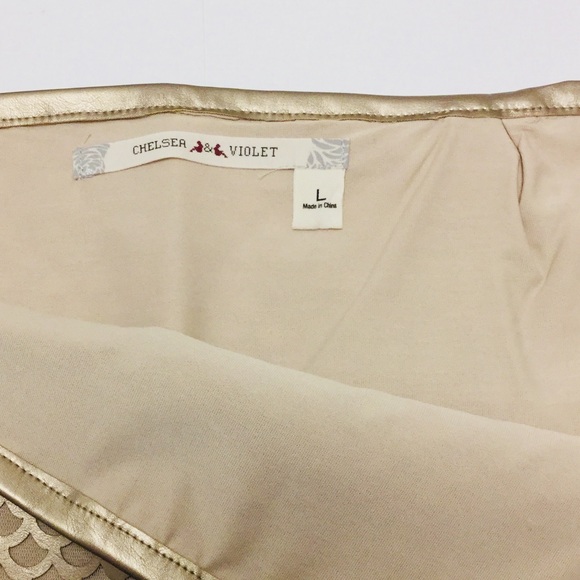 CHELSEA & VIOLET SCALED FAUX LEATHER MESH SKIRT - Picture 6 of 8