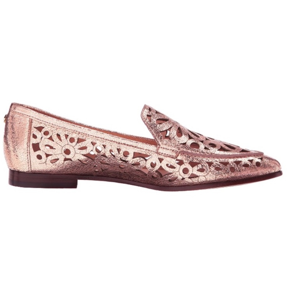 kate spade // rose gold laser-cut leather loafers - Picture 2 of 6