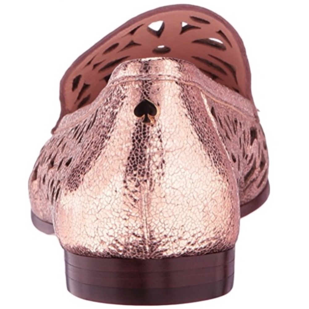 kate spade // rose gold laser-cut leather loafers - Picture 3 of 6