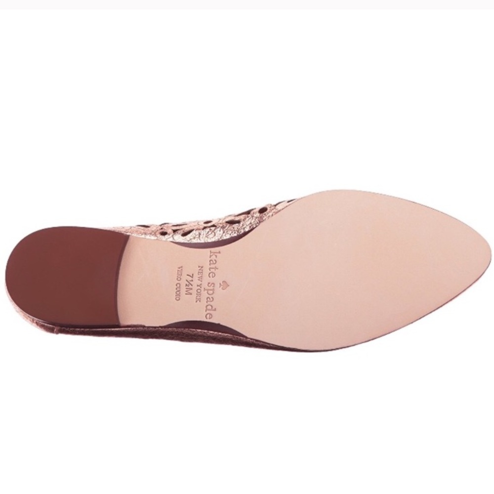 kate spade // rose gold laser-cut leather loafers - Picture 5 of 6