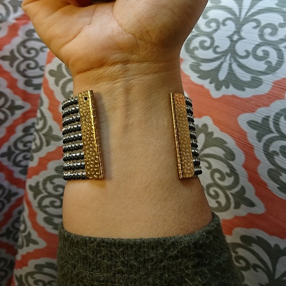 Black and Austrian crystal cuff/bangle - Picture 3 of 3