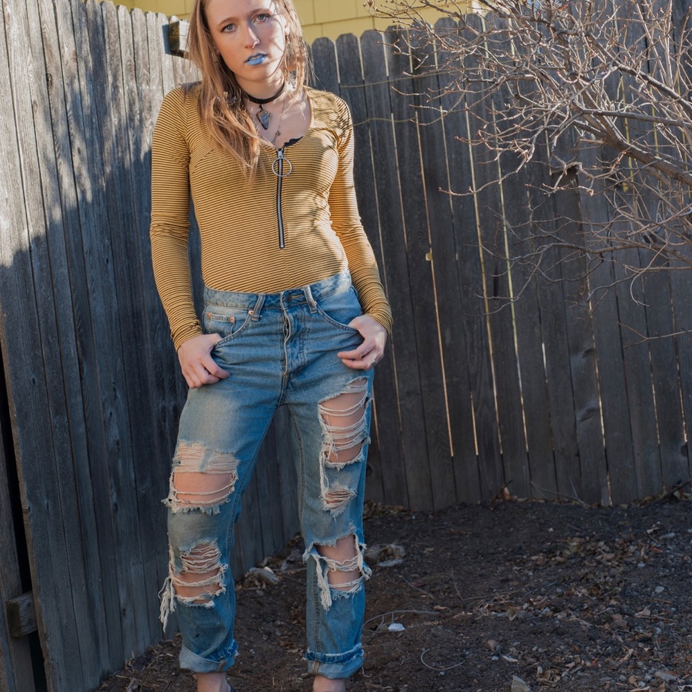 Ripped Boyfriend Jeans Baggy Lightwash Holes
