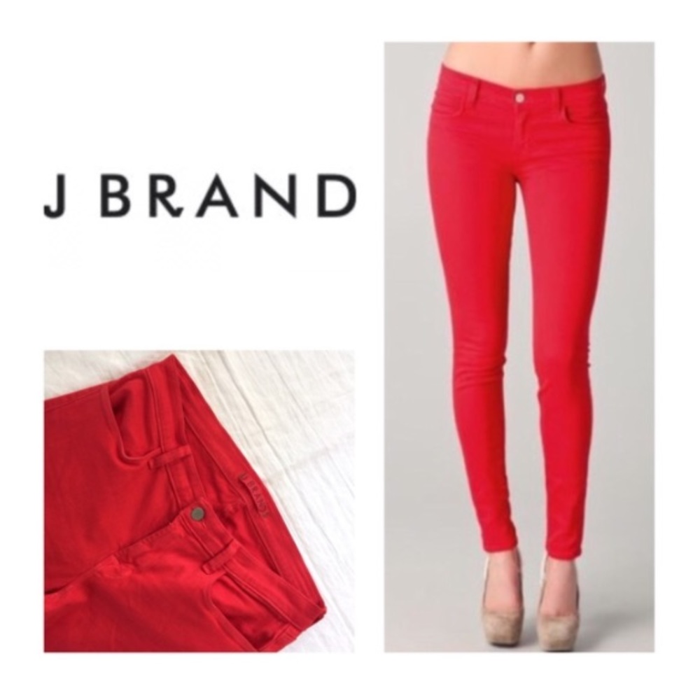 Red jbrand skinny jeans