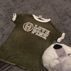 PINK army green top