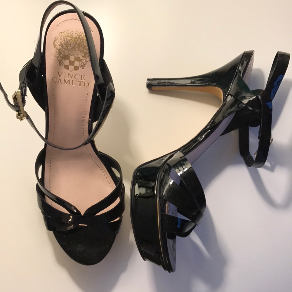 Vince Camuto Black Patent Strappy Heel 😍