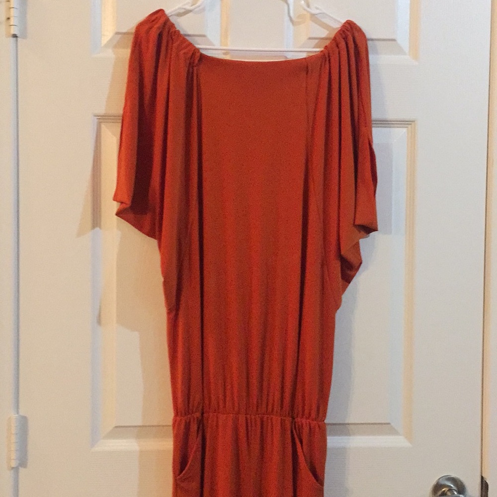 tibetan orange stretchable jumpsuit