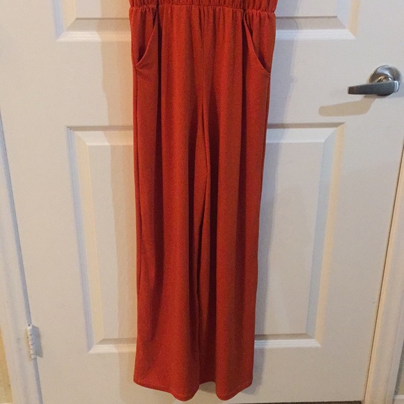 tibetan orange stretchable jumpsuit - Picture 2 of 3