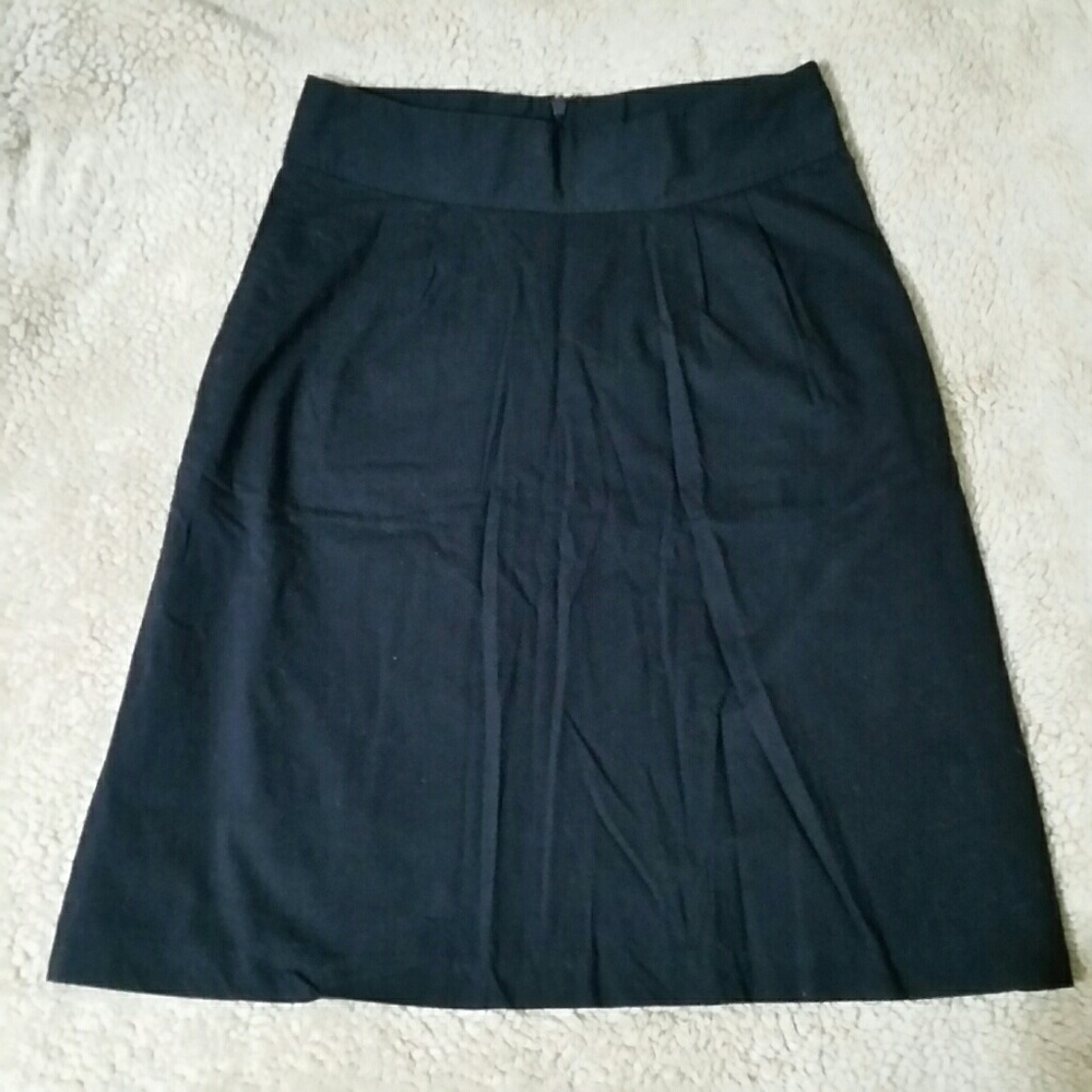 Lands' End Black A-Line Cotton Skirt Size 4