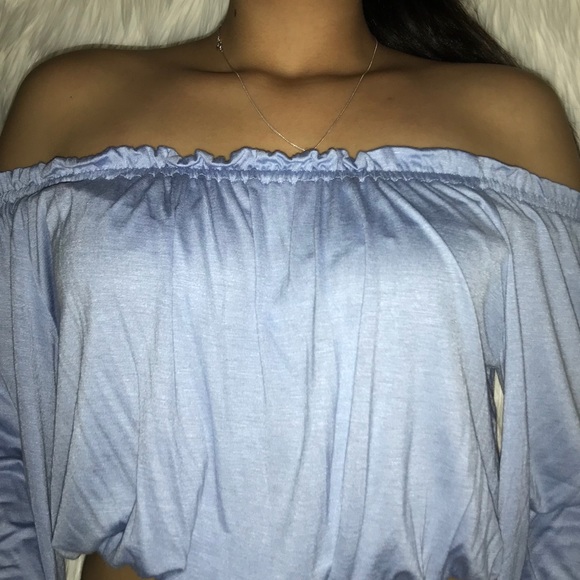 💙 blue off the shoulder top 💙 - Picture 1 of 1
