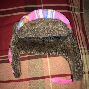 D&Y Pink Plaid Trapper Hat