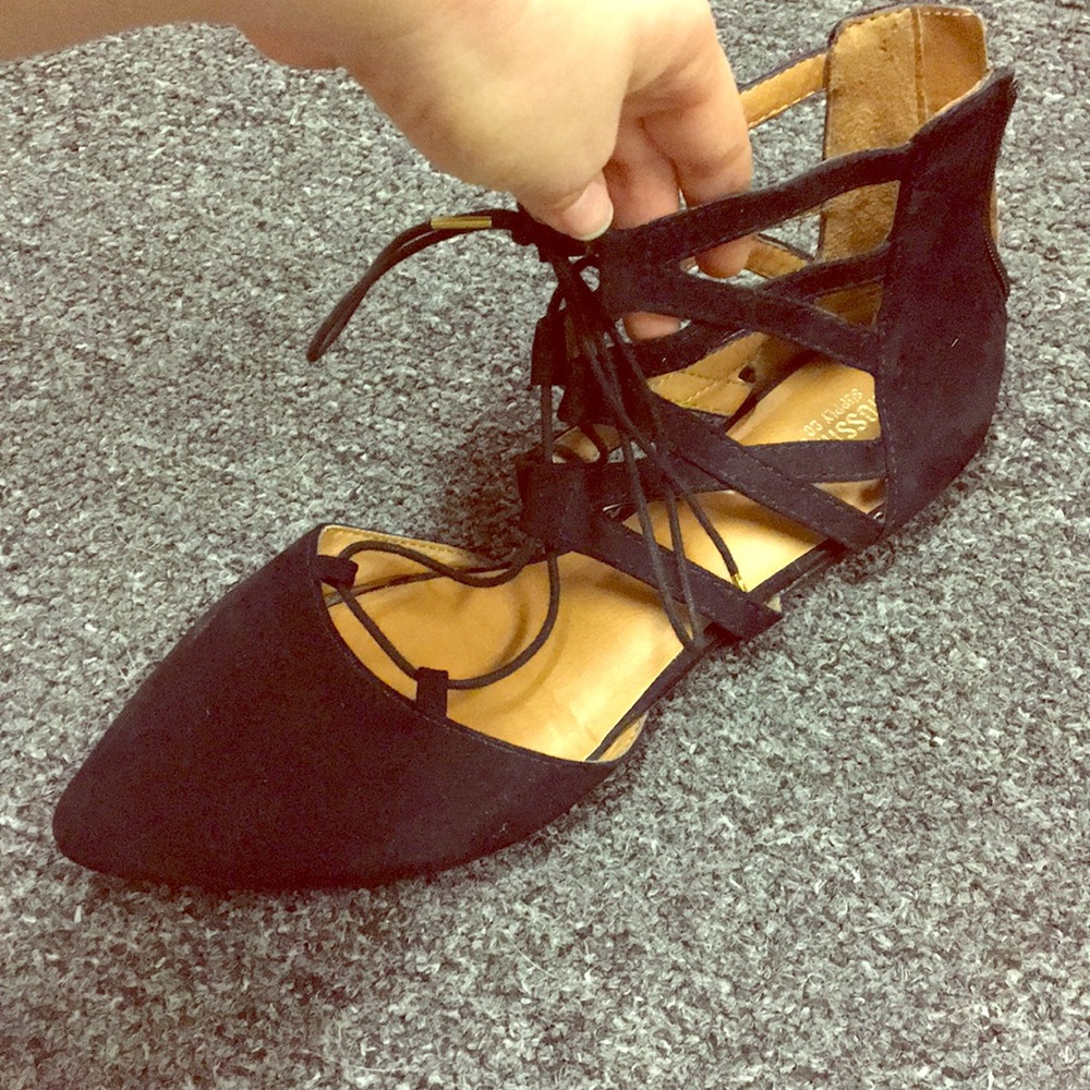 Lace up flats