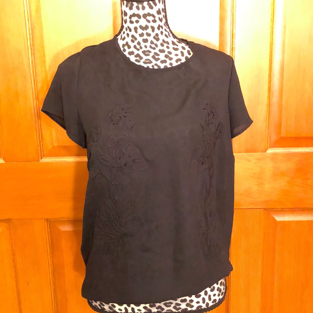 Lauren Conrad Black sheer top XL