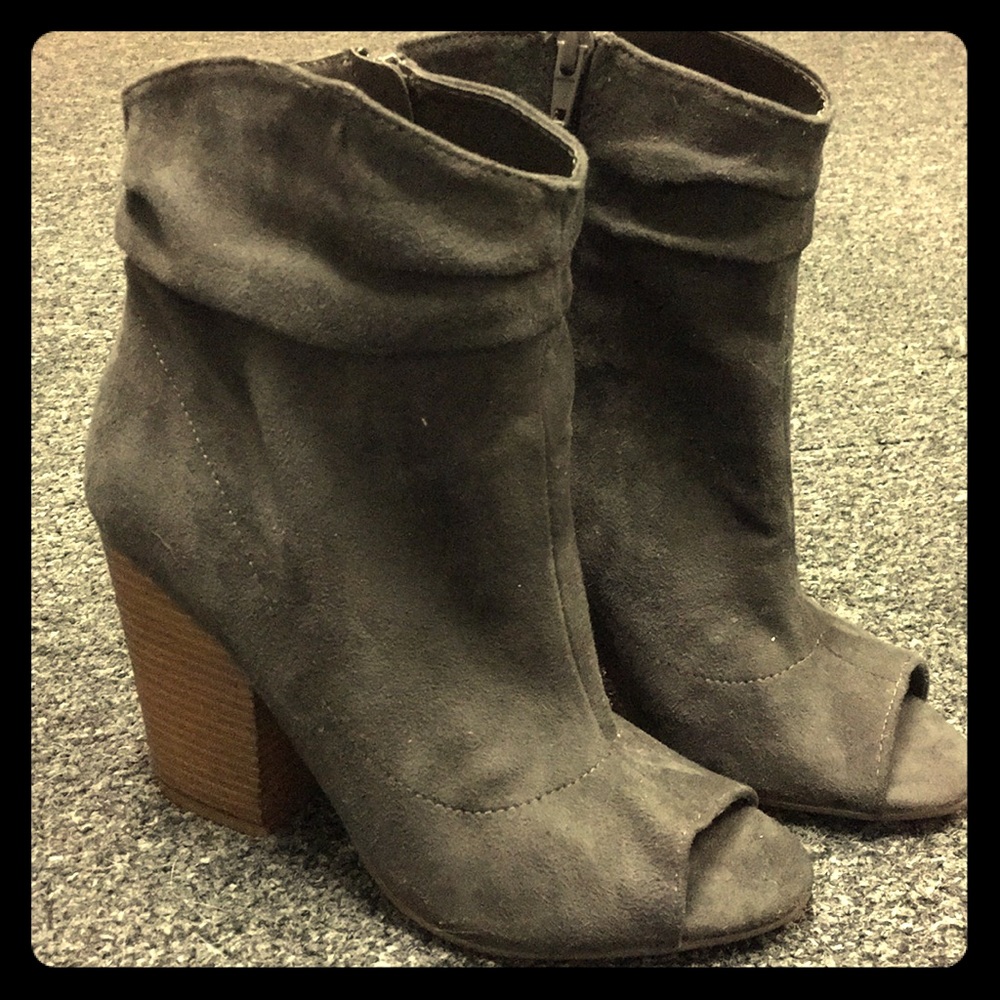 Open toe booties