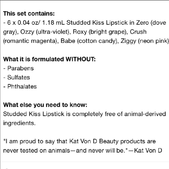 KatVonD❣️RockCandy❣️Mini StuddedKiss Lipsticks NEW - Picture 6 of 7