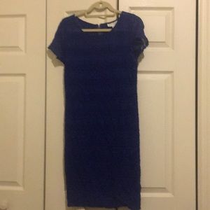 Royal blue Jessica Simpson lace midi-maternity