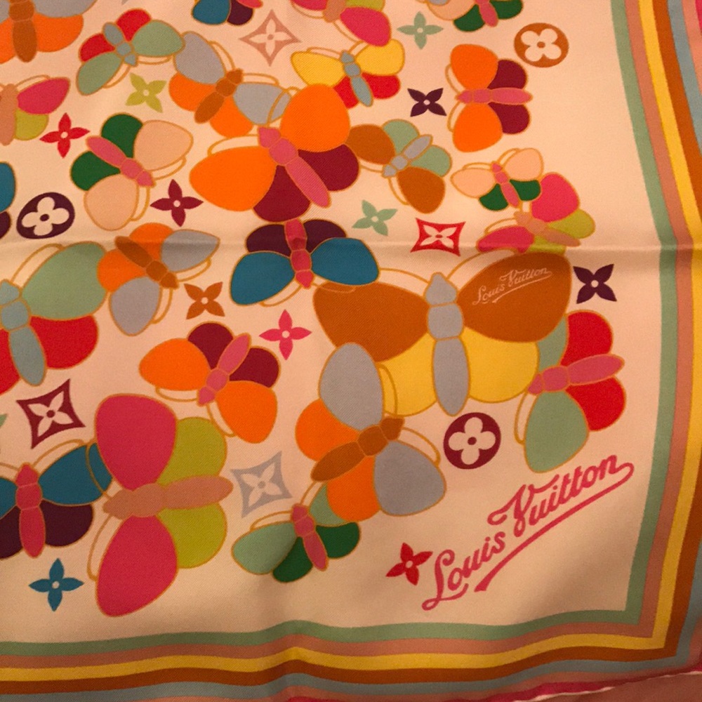 Louis Vuitton Butterfly Multicolored Silk Scarf