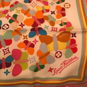 Louis Vuitton Butterfly Multicolored Silk Scarf