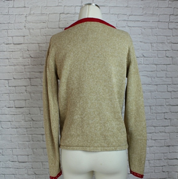 Peace On Earth Beige Ugly Christmas Sweater - Picture 3 of 6