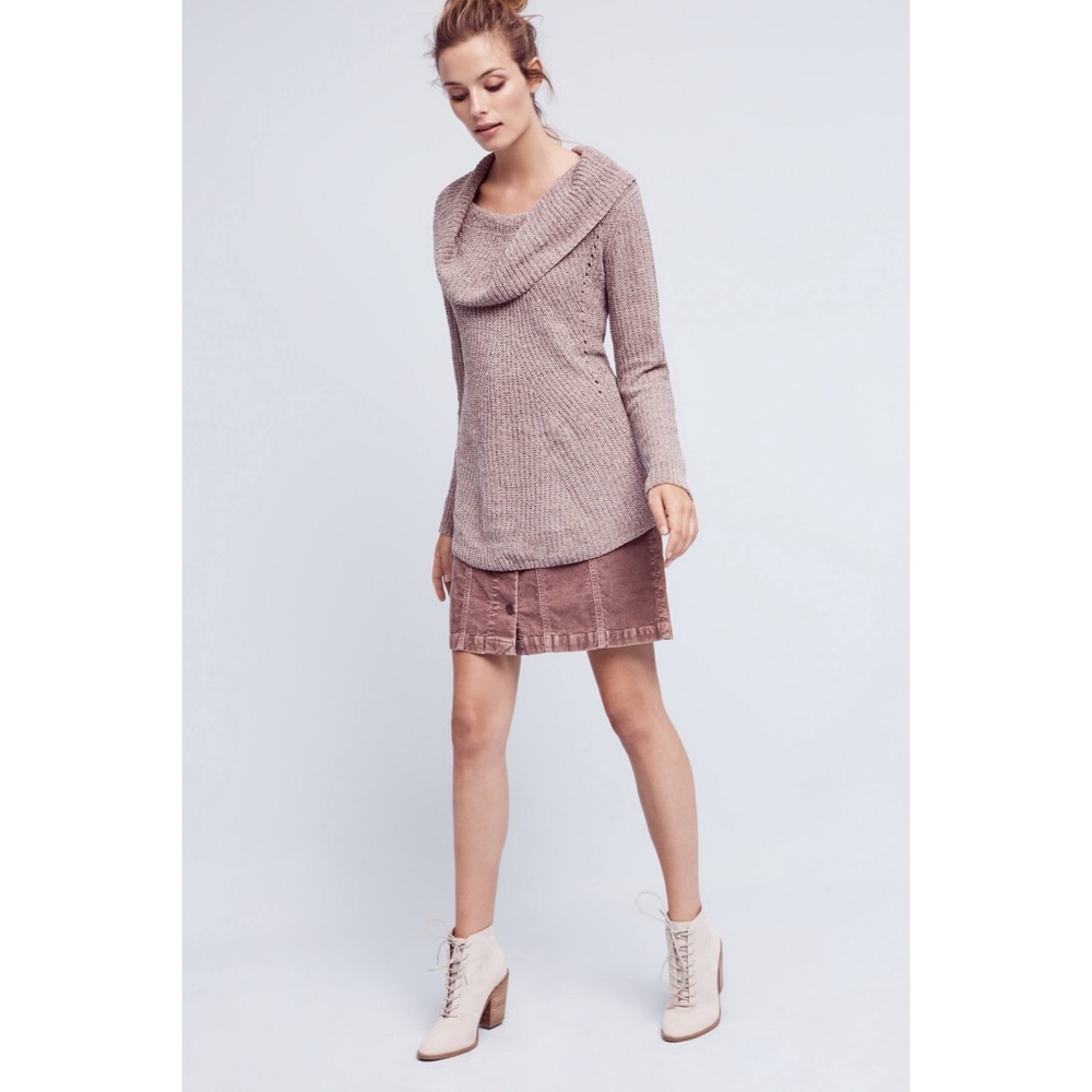 Anthropologie Taupe Off the Shoulder Sweater (HP🎉) - Picture 3 of 8