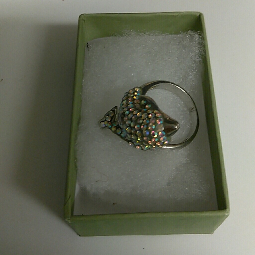 925 Sterling Silver Solid Dolphin Ring - image 2