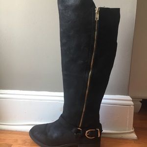 Black knee high boots