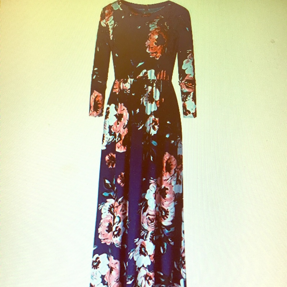 Navy floral maxi