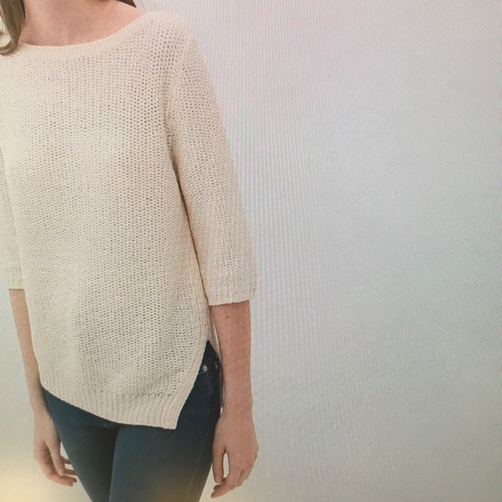 Zara Knit size 2 cream color asymmetrical sweater