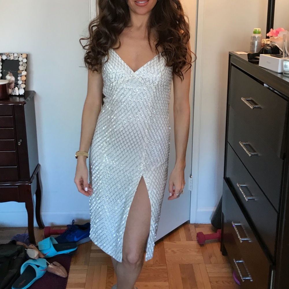 White beaded dress X by NBD