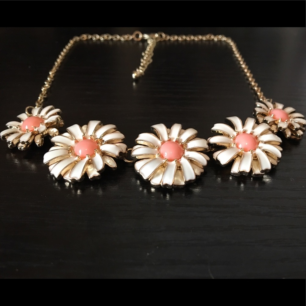 Cream and Pink Floral Necklace