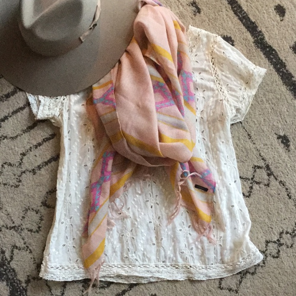 Boho pink Southwestern print scarf from J. Crew
