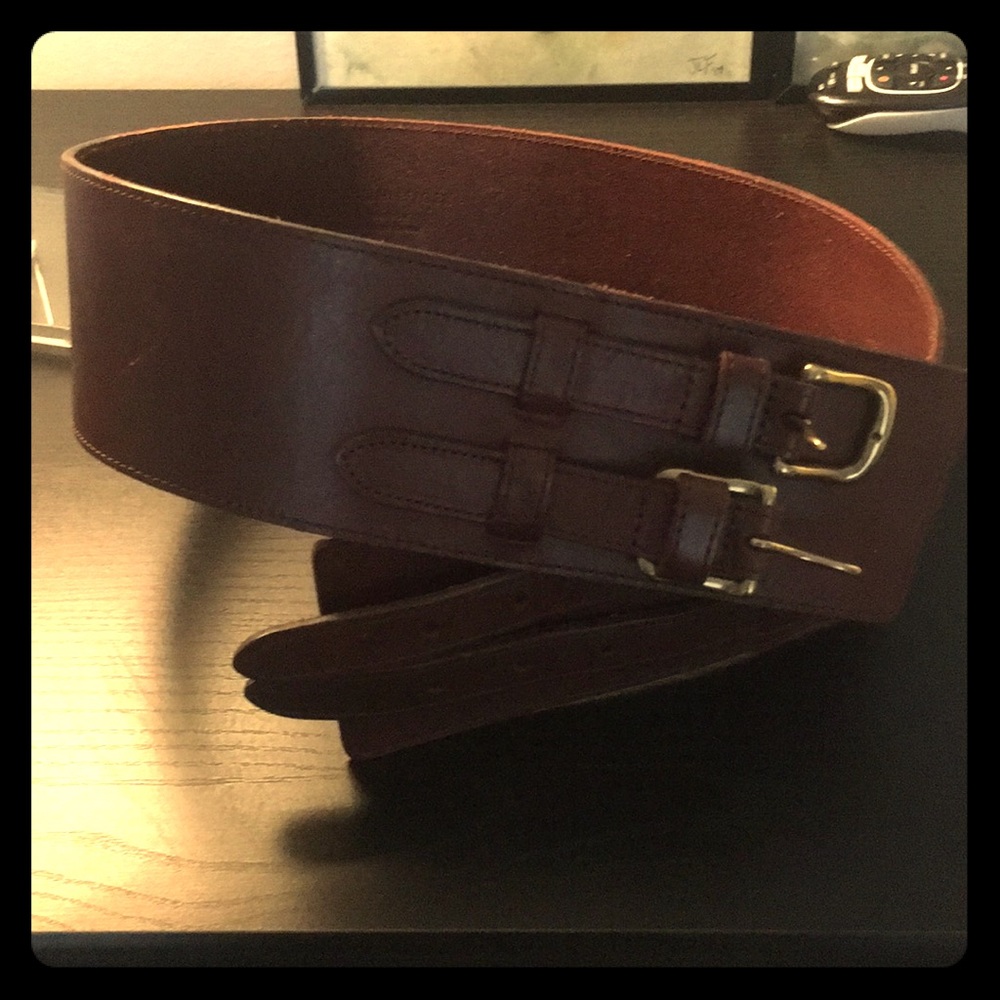 Tommy Hilfiger wrap belt. Two chunky gold buckles