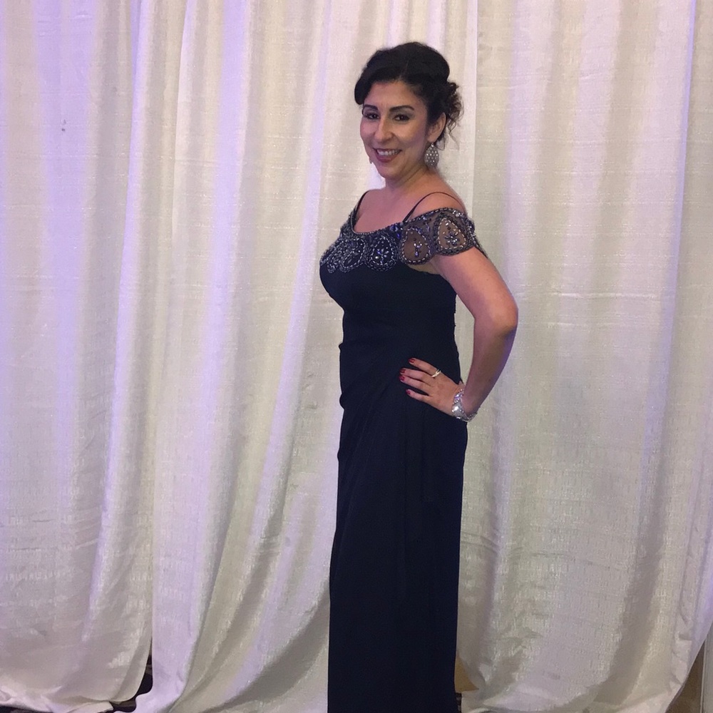 Navy blue evening dress