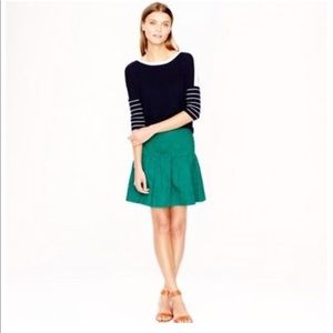 J. Crew | green jacquard skirt